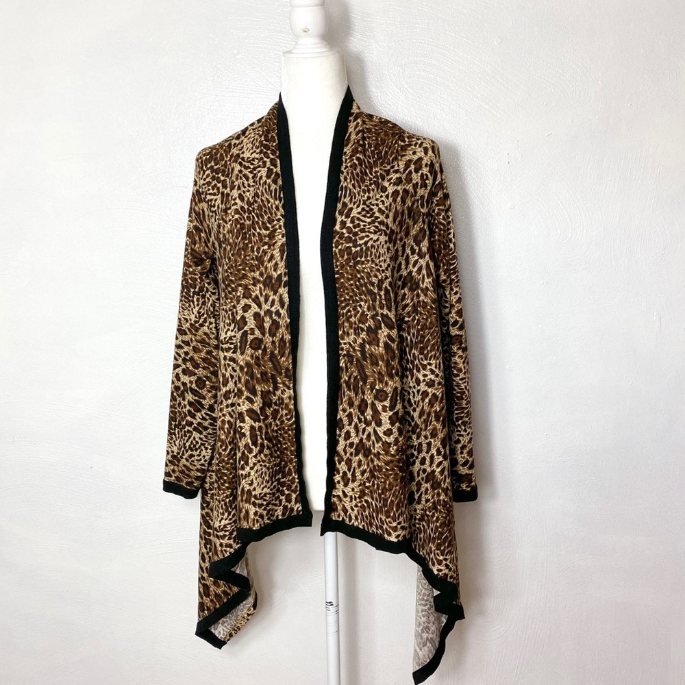 BCBG Maxazria Leopard Cardigan size Small